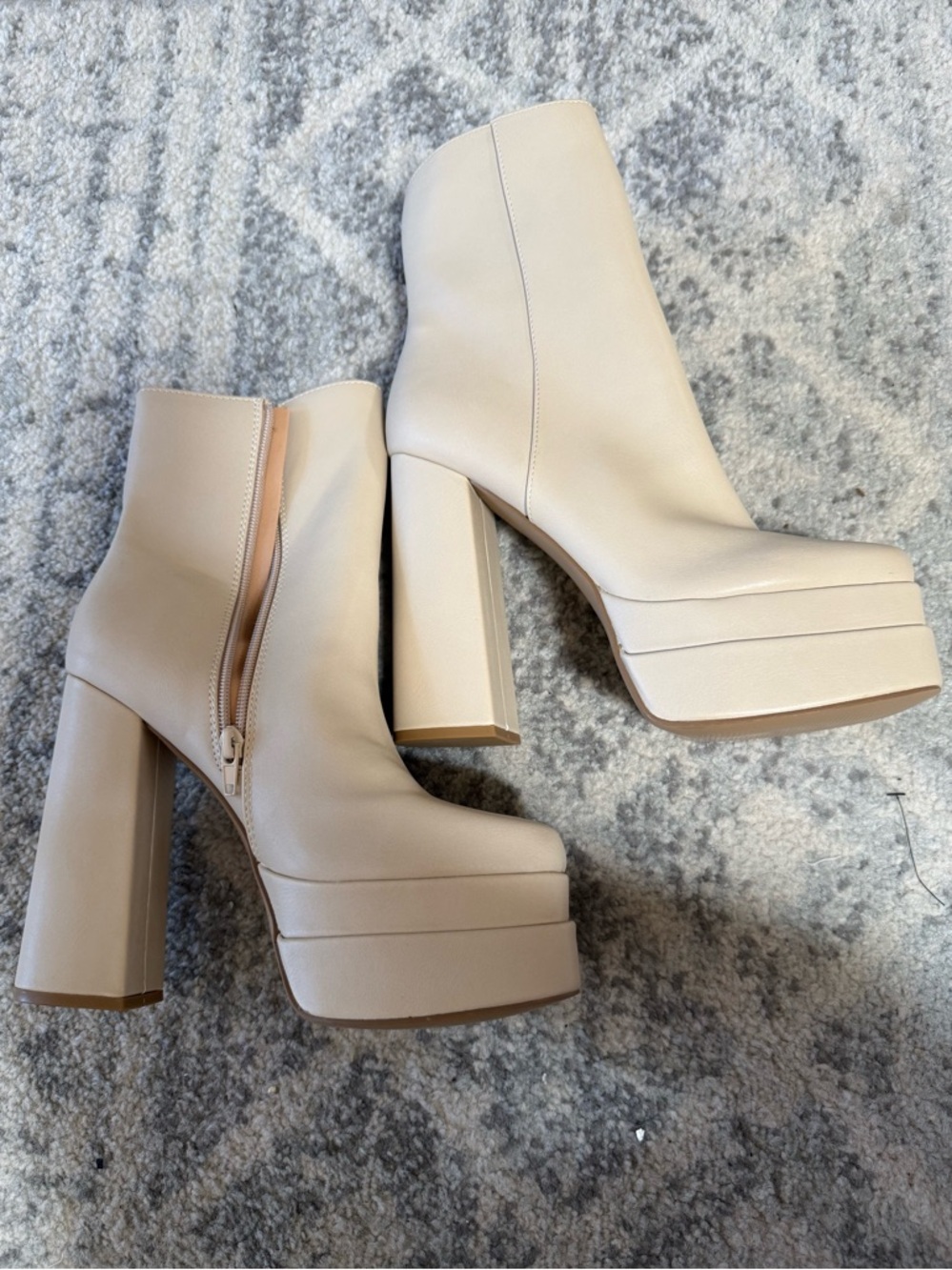 Cream Platform Booties - Picture 5 of 5